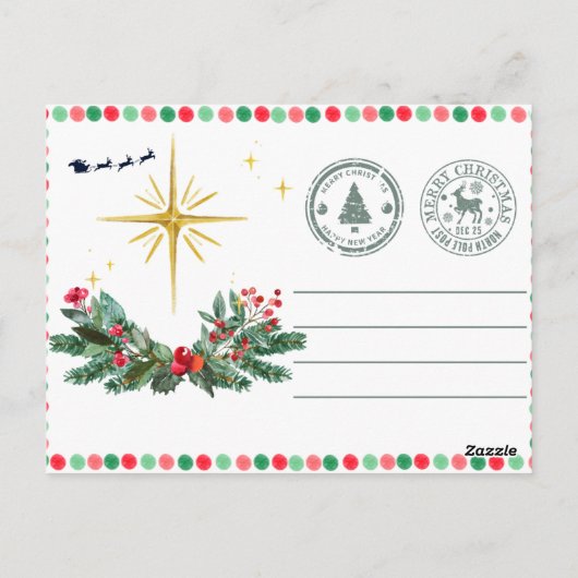 merry chrismas in u postkarte (Rückseite)