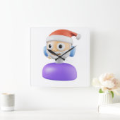 MERRY CHRISMAS QUADRATISCHE WANDUHR (Zuhause)