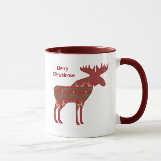Merry ChrisMoose Funny Christmas Elche Animal Art Tasse (Rechts)