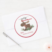 Merry ChrisMoose Personalisiert Runder Aufkleber (Umschlag)