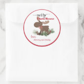 Merry ChrisMoose Personalisiert Runder Aufkleber (Tasche)