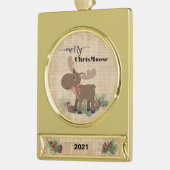 Merry ChrisMoose Rustic Banner Ornament (Links)