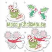 Merry ChrisMouse Custom-Cut Vinyl Stickers Aufkleber (Vorderseite)