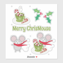 Merry ChrisMouse Custom-Cut Vinyl Stickers Aufkleber
