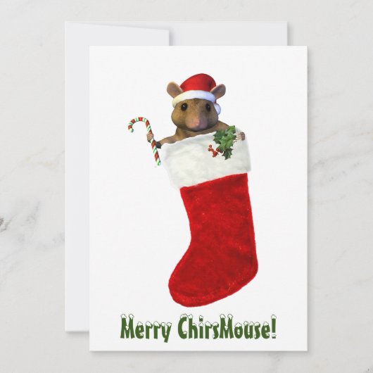 Merry ChrisMouse Flat Holiday Card Feiertagskarte (Vorderseite)