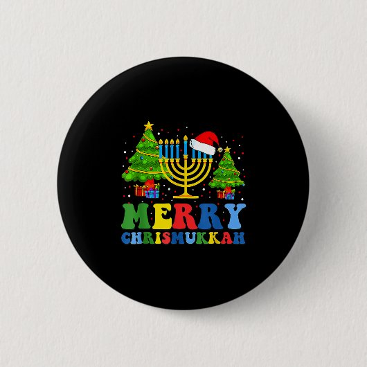 Merry Chrismukkah 2024 Happy Hanukkah Christmas Sa Button (Vorderseite)