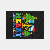 Merry Chrismukkah 2024 Happy Hanukkah Christmas Sa Fleecedecke (Vorderseite (Horizontal))