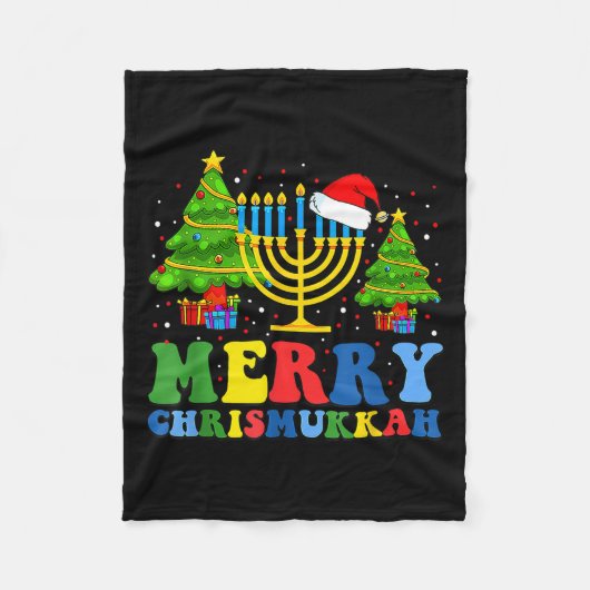 Merry Chrismukkah 2024 Happy Hanukkah Christmas Sa Fleecedecke (Vorderseite)