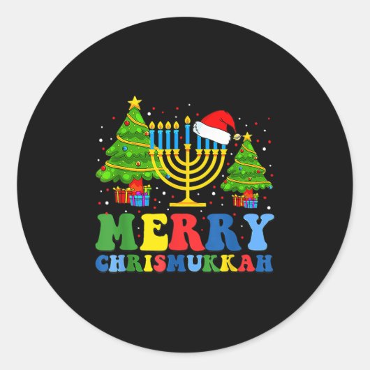 Merry Chrismukkah 2024 Happy Hanukkah Christmas Sa Runder Aufkleber (Vorderseite)