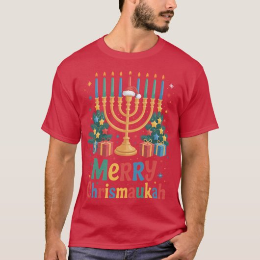 Merry Chrismukkah 2025 Happy Hanukkah Christmas gi T-Shirt (Vorderseite)