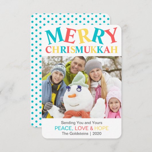 Merry Chrismukkah Foto Frieden, Liebe und Hoffnung (Vorne/Hinten)