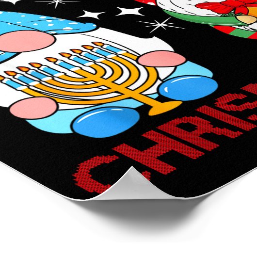 Merry Chrismukkah Funny Gnomes Christmas And Hanuk Poster (Ecke)