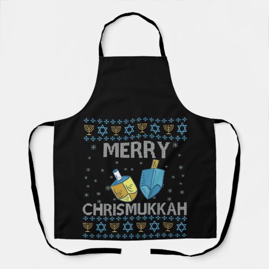Merry Chrismukkah Funny Jewish Hanukkah Holiday Schürze (Vorderseite)