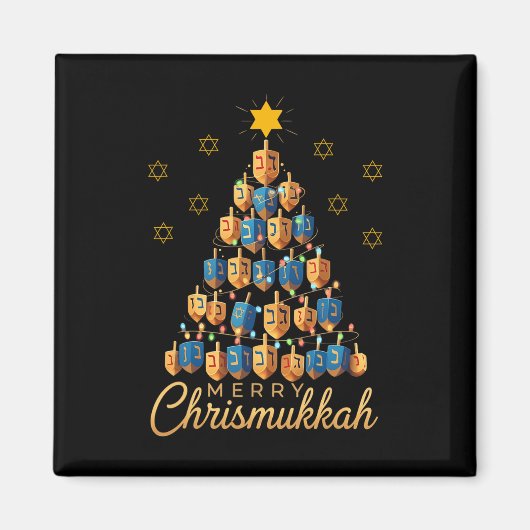 Merry Chrismukkah Happy Chanukkah Dreidel Christma Magnet (Vorne)