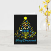 Merry Chrismukkah Happy Christmas Hanukkah 2 Karte (Gelbe Blume)