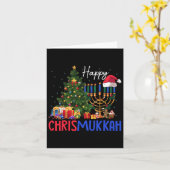 Merry Chrismukkah Happy Christmas Hanukkah 2 Karte (Gelbe Blume)