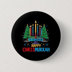 Merry Chrismukkah Happy Christmas Hanukkah 3 Button