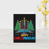 Merry Chrismukkah Happy Christmas Hanukkah 3 Karte (Gelbe Blume)