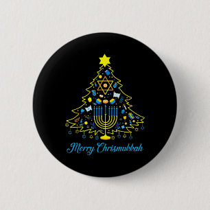 Merry Chrismukkah Happy Christmas Hanukkah Button