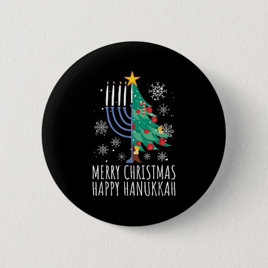 Merry Chrismukkah Happy Christmas Hanukkah Button (Vorderseite)