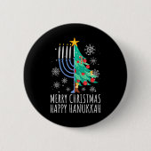 Merry Chrismukkah Happy Christmas Hanukkah Button (Vorderseite)