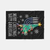 Merry Chrismukkah Happy Christmas Hanukkah  Fleecedecke (Vorderseite (Horizontal))