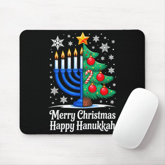 Merry Chrismukkah Happy Christmas Hanukkah Matchin Mousepad (Mit Mouse)