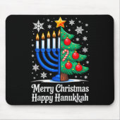 Merry Chrismukkah Happy Christmas Hanukkah Matchin Mousepad (Vorne)