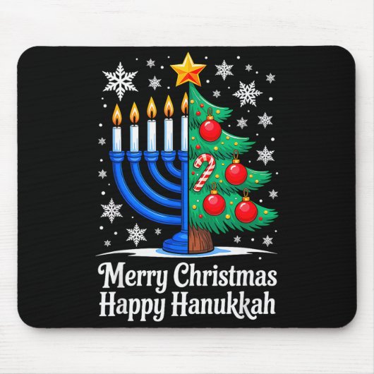 Merry Chrismukkah Happy Christmas Hanukkah Matchin Mousepad (Vorne)