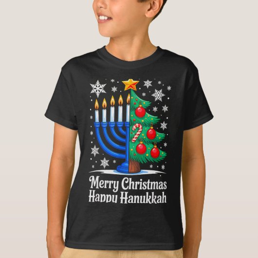 Merry Chrismukkah Happy Christmas Hanukkah Matchin T-Shirt (Vorderseite)