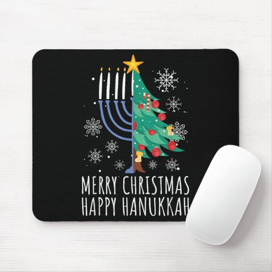 Merry Chrismukkah Happy Christmas Hanukkah  Mousepad (Mit Mouse)