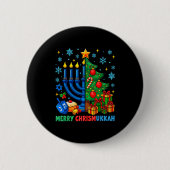 Merry Chrismukkah Happy Christmas Hanukkah Pajama Button (Vorderseite)