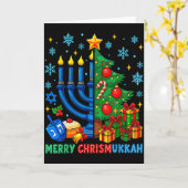 Merry Chrismukkah Happy Christmas Hanukkah Pajama  Karte (Gelbe Blume)
