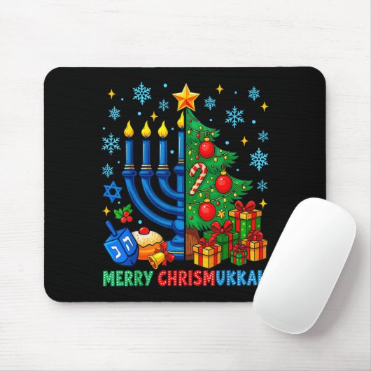 Merry Chrismukkah Happy Christmas Hanukkah Pajama Mousepad (Mit Mouse)