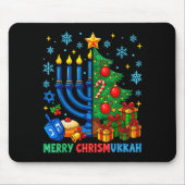 Merry Chrismukkah Happy Christmas Hanukkah Pajama Mousepad (Vorne)
