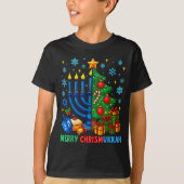 Merry Chrismukkah Happy Christmas Hanukkah Pajama  T-Shirt (Vorderseite)
