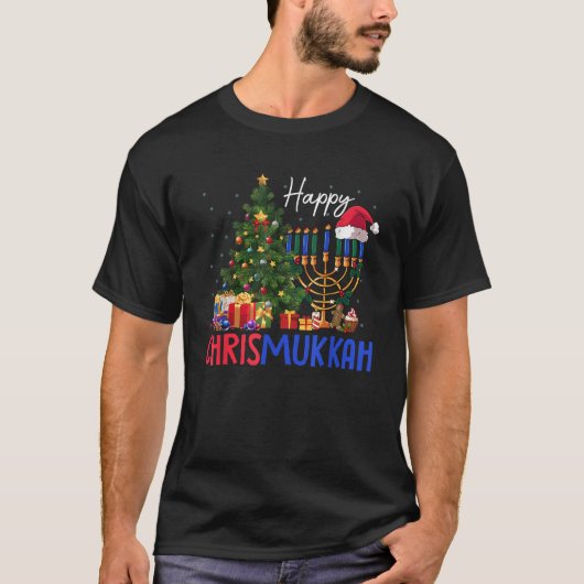 Merry Chrismukkah Happy Christmas Hanukkah T-Shirt (Vorderseite)