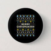 Merry Chrismukkah Happy Hanukkah Jew Ugly Christma Button (Vorderseite)