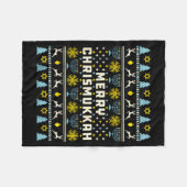 Merry Chrismukkah Happy Hanukkah Jew Ugly Christma Fleecedecke (Vorderseite (Horizontal))