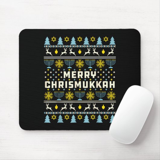 Merry Chrismukkah Happy Hanukkah Jew Ugly Christma Mousepad (Mit Mouse)