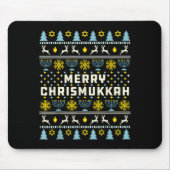 Merry Chrismukkah Happy Hanukkah Jew Ugly Christma Mousepad (Vorne)