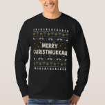 Merry Chrismukkah Happy Hanukkah Menorah Ugly T-Shirt<br><div class="desc">Sind Sie bereit,  die fröhliche Mischung von Hanukkah und Weihnachten im Stil zu feiern? Dieses fröhliche Chrismukkah Shirt ist die perfekte Wahl für diejenigen,  die beide Traditionen schätzen</div>