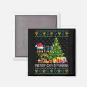Merry Chrismukkah Happy Hanukkah Ugly Sweater Fami Magnet (Vorderseite/Rückseite)