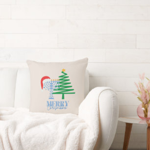 Merry Chrismukkah Holiday Deco Throw Kissen