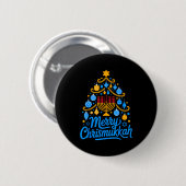 Merry Chrismukkah Holiday Hanukkah Family Matching Button (Vorne & Hinten)