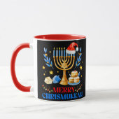 Merry Chrismukkah Holiday Hanukkah Pajama Familie Tasse (Links)