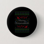 Merry Chrismukkah Jewish Hanukkah Ugly Christmas S Button (Vorderseite)