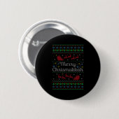 Merry Chrismukkah Jewish Hanukkah Ugly Christmas S Button (Vorne & Hinten)