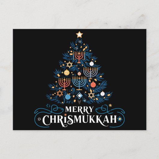 Merry Chrismukkah Jewish Holiday Hanukkah Feiertagspostkarte (Vorderseite)