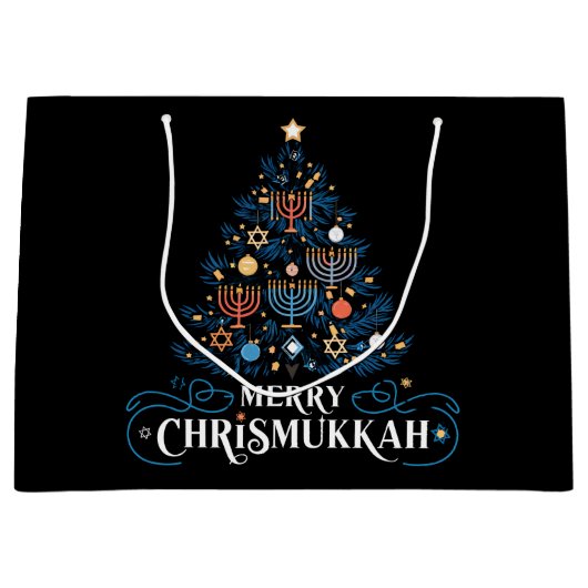 Merry Chrismukkah Jewish Holiday Hanukkah Große Geschenktüte (Vorderseite)